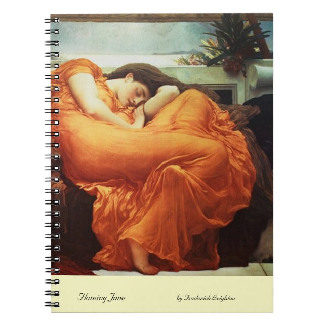 Cuaderno Flamante junio de Frederick Leighton Notebook (Frente)