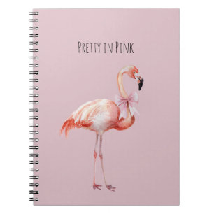 Cuaderno Flamenco con lazo rosa bonito