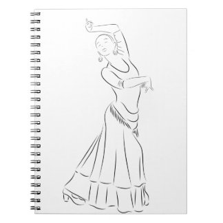 Cuaderno Flamenco Dancer Line Art