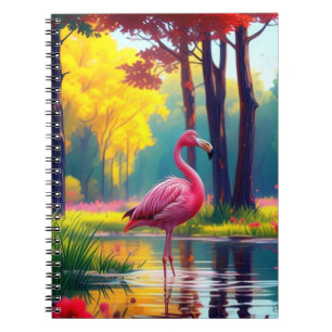 Cuaderno Flamenco de pie en el lago-36547