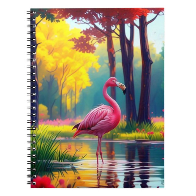Cuaderno Flamenco de pie en el lago-36547 (Frente)