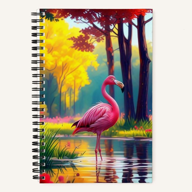 Cuaderno Flamenco de pie en el lago-36547 (Anverso)