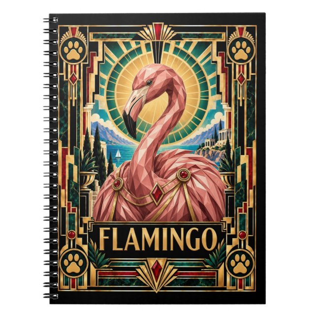 Cuaderno Flamenco, fauna Art Déco (Frente)