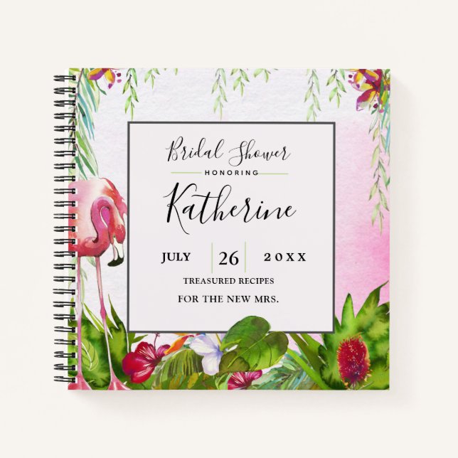 Cuaderno Flamenco Florida Floral Tropical (Anverso)