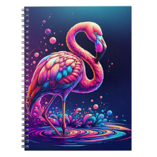 Cuaderno Flamenco Laguna Neon – Arte Tropical Vibrante