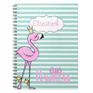 Cuaderno Flamenco Rosa Lindo Sobre Rayas Blancas Mentoladas