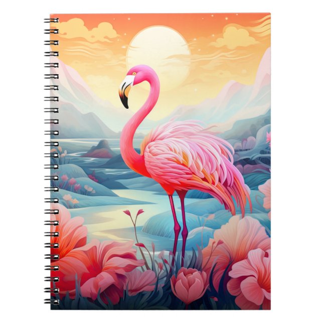 Cuaderno Flamenco Tropical con Flores (Frente)
