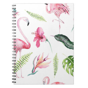 Cuaderno Flamenco Trópicos Verano Isla Chic Hibisco Rosa