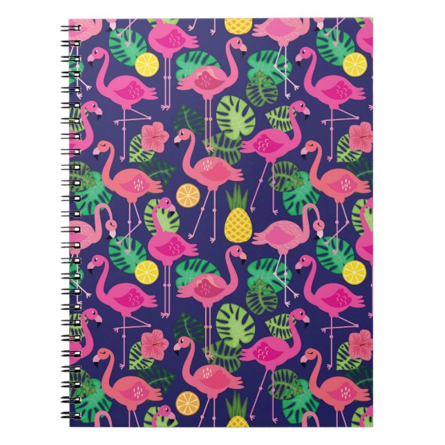 Cuaderno Flamencos de época, patrón de elementos de verano (Frente)