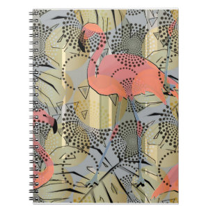 Cuaderno Flamencos en un fondo abstracto.