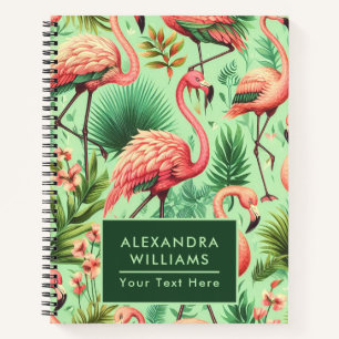 Cuaderno Flamencos rosados de color blanco