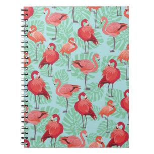 Cuaderno Flamencos rosados: Patrón exótico sin foco.