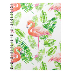 Cuaderno Flamencos y hojas tropicales