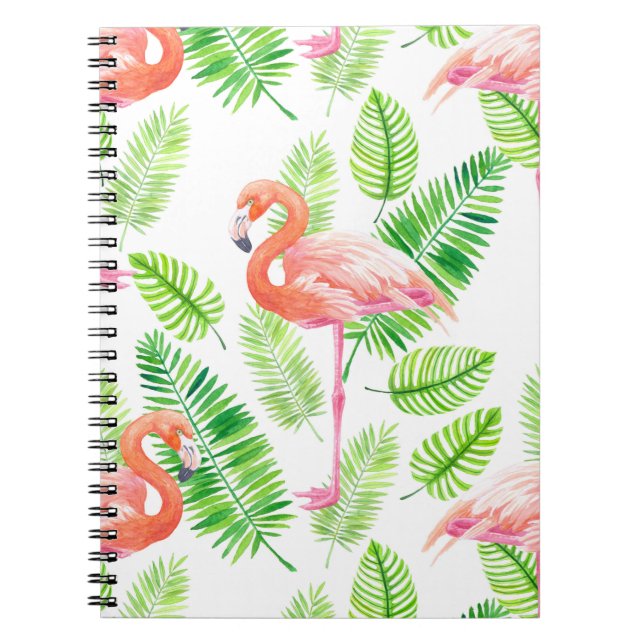 Cuaderno Flamencos y hojas tropicales (Frente)