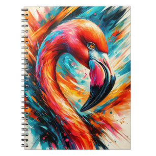 Cuaderno Flaming Firebird – Arte abstracto atrevido de flam