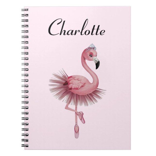 Cuaderno Flamingo Ballet Dancer Personalizado (Frente)