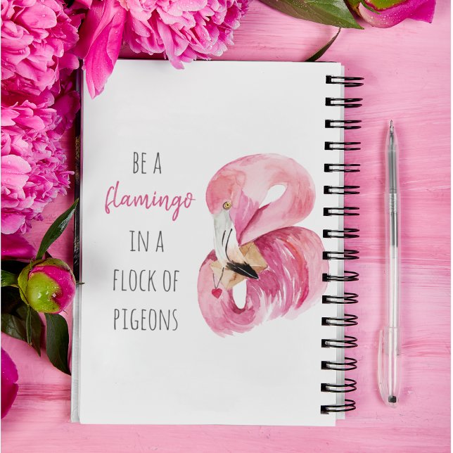 Cuaderno Flamingo De Color Rosa Exótico Moderno Con Cita (Subido por el creador)