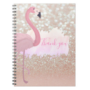 Cuaderno Flamingo De Color Rosa Moderno, Gracias