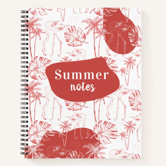 Cuaderno Flamingo de verano tropical (Anverso)