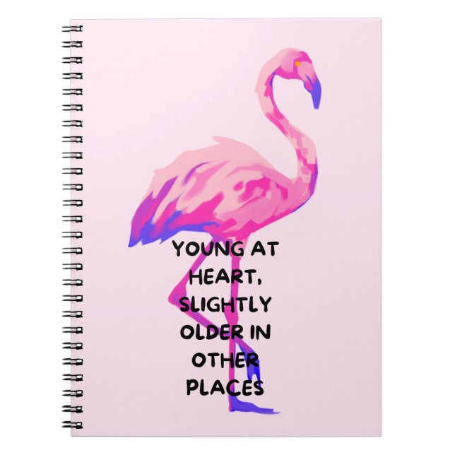 Cuaderno Flamingo Joven De Corazón Divertido Cita (Frente)