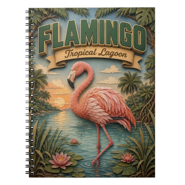 Cuaderno Flamingo Laguna Tropical POPCUT (Frente)