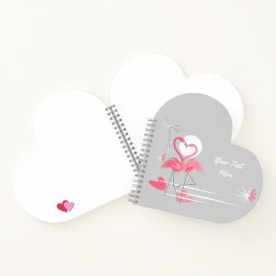 Cuaderno Flamingo Love Side Texto en el corazón del bloc de