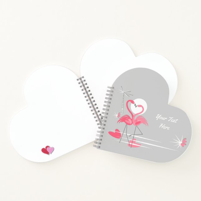 Cuaderno Flamingo Love Side Texto en el corazón del bloc de (Interior)