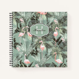 Cuaderno Flamingo Orquídea Patrón Tropical ID868
