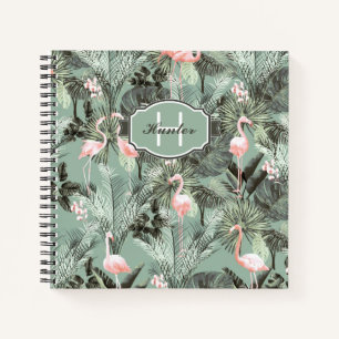 Cuaderno Flamingo Orquídea Patrón Tropical ID868