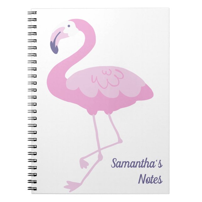 Cuaderno Flamingo rosa lindo con nombre (Frente)
