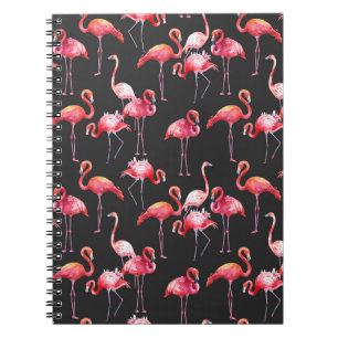 Cuaderno Flamingo Rosa: Patrón acuarela tropical.