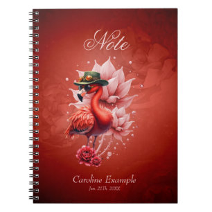 Cuaderno Flamingo Steampunk - Arte digital fantástico