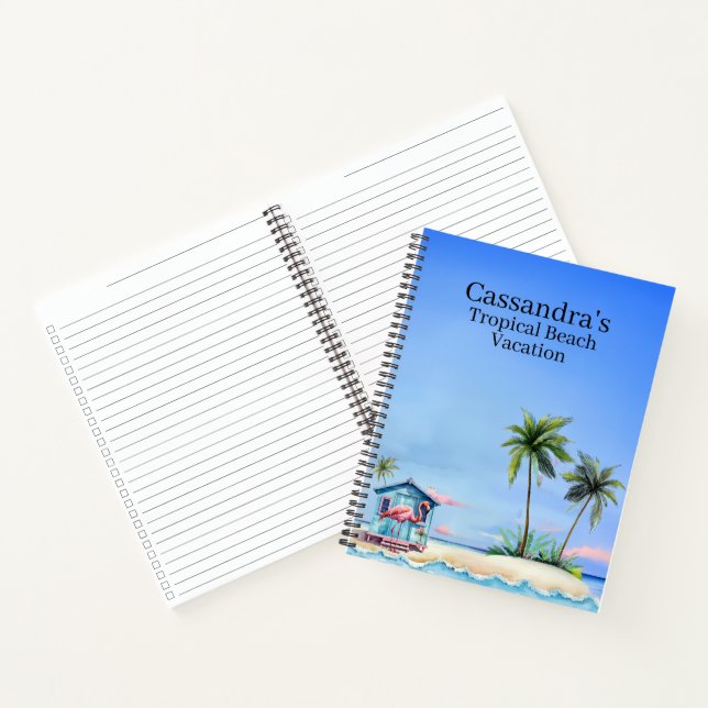 Cuaderno Flamingo Tropical Beach Travel Journal (Interior)