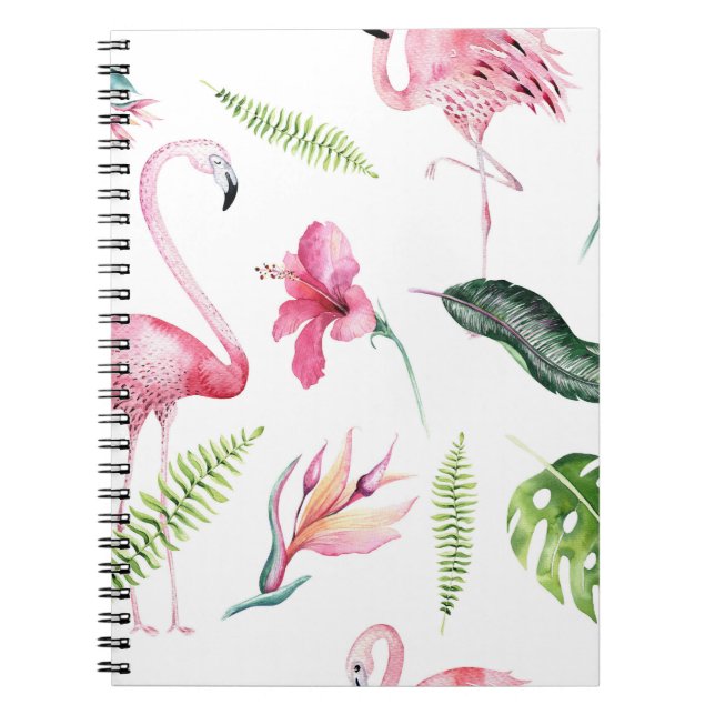 Cuaderno Flamingo Tropics Isla de Verano Moda Hibiscus Pink (Frente)