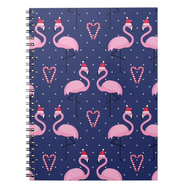Cuaderno Flamingo Xmas Gorra Candy Pattern (Frente)