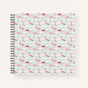 Cuaderno Flamingos Retro En Tiras De Mint