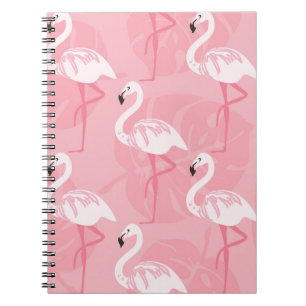 Cuaderno Flamingos rosados: ilustracion vintage sin costura