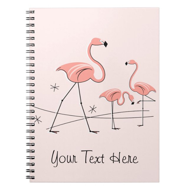 Cuaderno Flamingos Trío rosa 2 bloc de notas de texto (Frente)