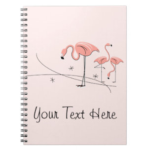 Cuaderno Flamingos Trío rosa 3 Portátil de texto