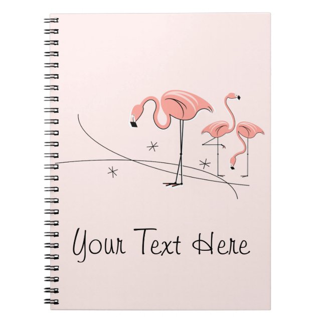 Cuaderno Flamingos Trío rosa 3 Portátil de texto (Frente)
