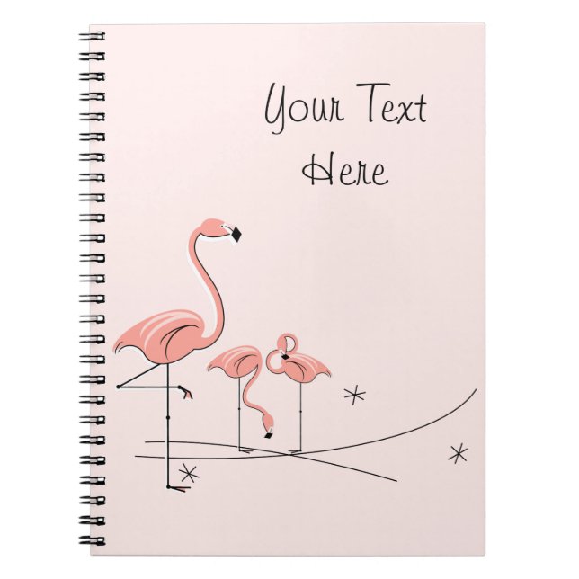 Cuaderno Flamingos Trío rosa 4 bloc de notas de texto (Frente)
