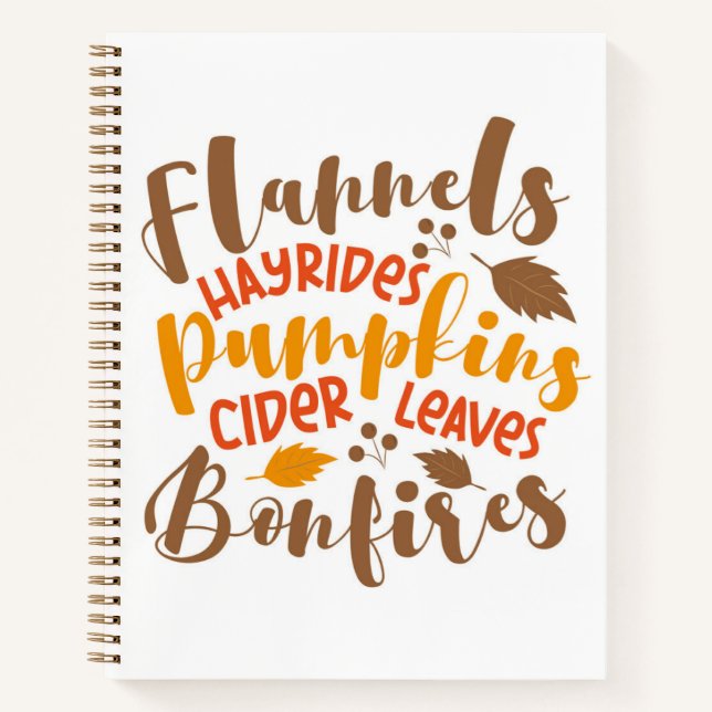 Cuaderno Flandes Hay Rides Pumpkins Cider Sale Fuegos (Anverso)