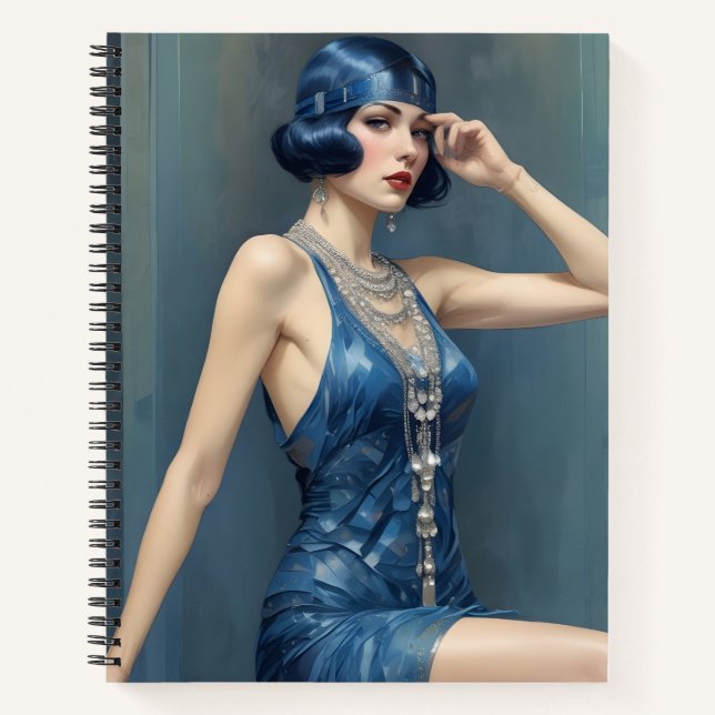 Cuaderno Flapper en Azul (Anverso)