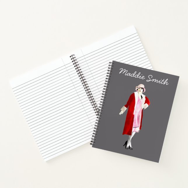 Cuaderno Flapper vintage moda dama de veintes (Interior)