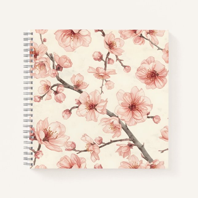 Cuaderno Flaurel sin Costuras de Flor de Cerezo Delicada (Anverso)