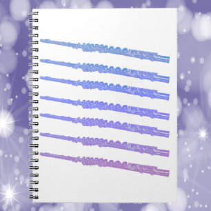 Cuaderno Flauta Música Rosa Azul Púrpura