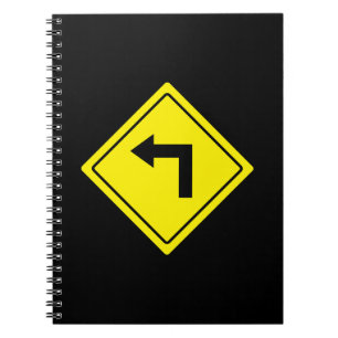 Cuaderno Flecha izquierda giratoria Rótulo de tráfico B