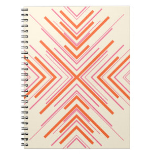 Cuaderno Flechas en rosa, naranja y crema