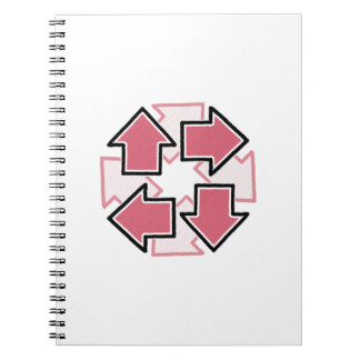 Cuaderno Flechas en sentido horario geométricas mínimas roj