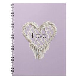 Cuaderno Fleco de Corazón Blanco Lavanda